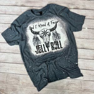 Women's God I Need A Favor Country Music Western Bleached‎ Graphic Tee Shirt